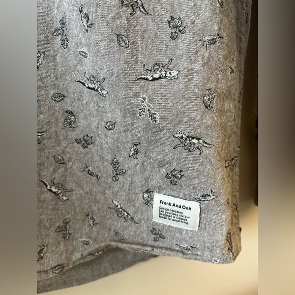 FRANK & OAK Animal Print button down cotton shirt - Picture 6 of 7